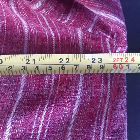 Banjara Dark Red and Taupe Stripe Men's Button Up Shirt - Picture 8 of 8